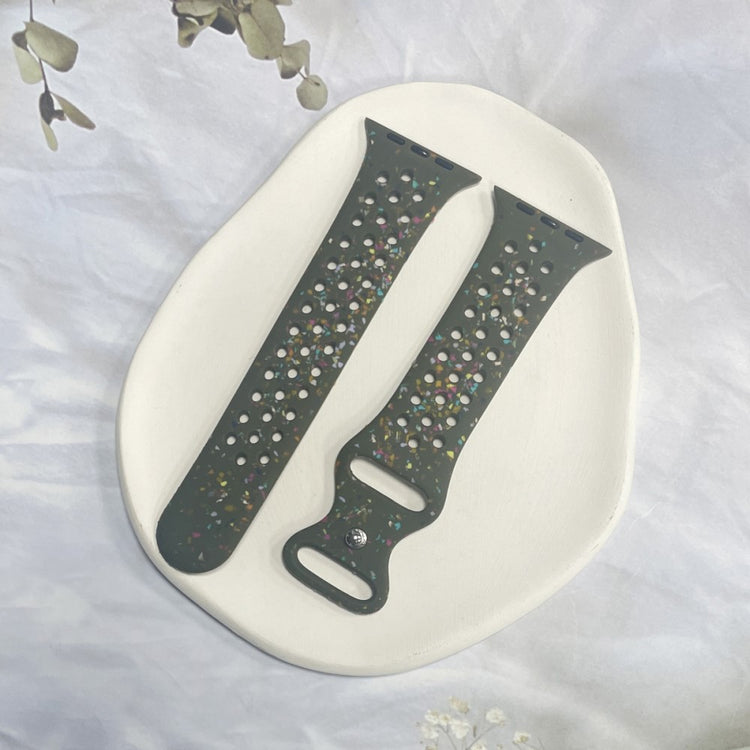 Mega Slidstærk Silikone Universal Rem passer til Apple Smartwatch - Grøn#serie_3