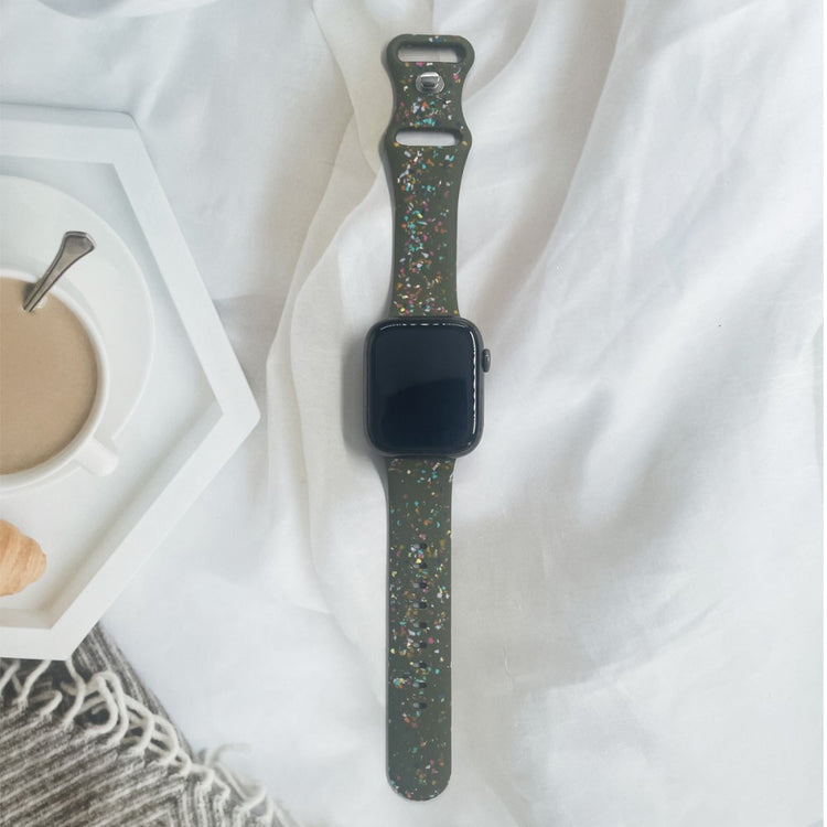 Sejt Silikone Universal Rem passer til Apple Smartwatch - Grøn#serie_3