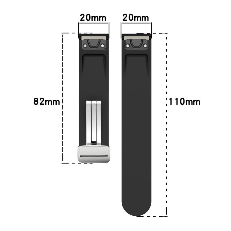 Samsung Galaxy Watch 6 / 6 Classic / 5 / 4 / Huawei Watch GT 3 42mm Silicone Strap Magnetic Silver Buckle 20mm Watchband - Dark Green#serie_5