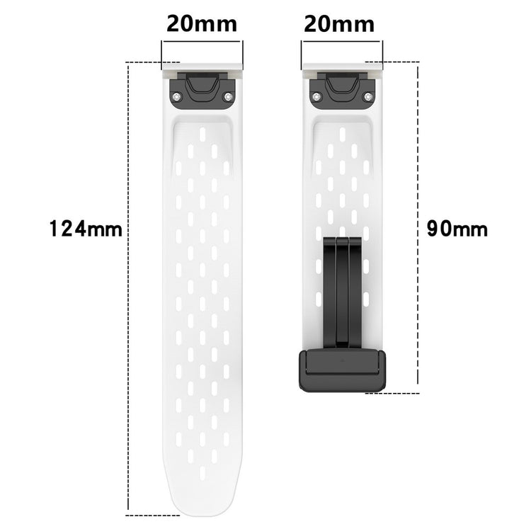 Garmin Fenix 7S / Instinct 2S / Fenix 6S / Fenix 6S Pro Breathable Strap Folding Buckle 20mm Silicone Watch Band - Light Pink#serie_6