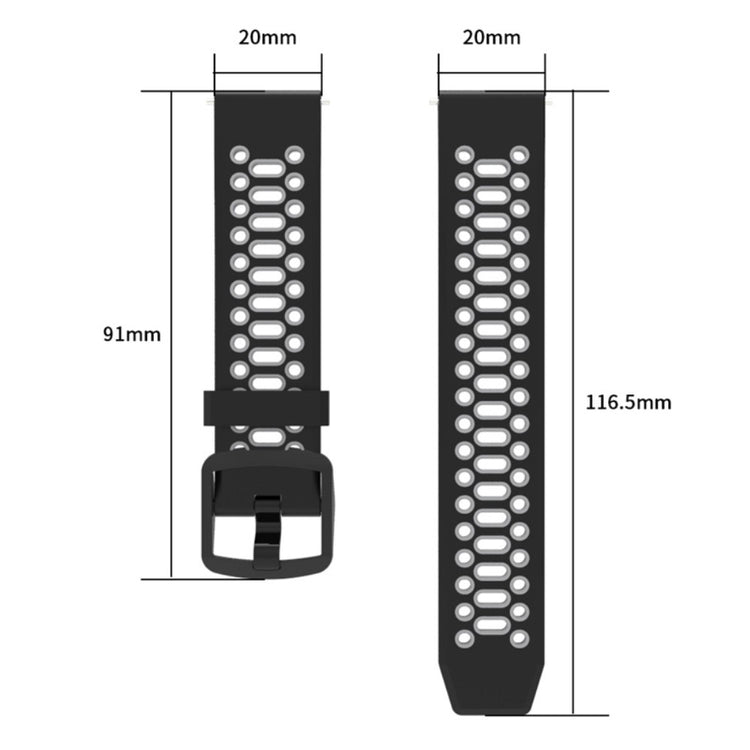 Coros Pace 2 / Garmin vivoactive 5 / GarminActive 5 / Venu Sq 2 Dual Color Watch Strap 20mm Silicone Watchband - Army Green / Black#serie_6
