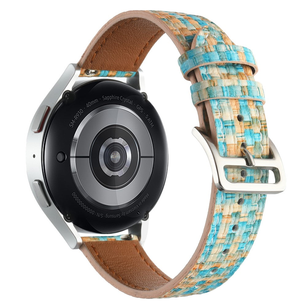 Garmin Active 5 / Samsung Galaxy Watch6 Classic 47mm 43mm Watch Band 20mm Braided Vegan Leather Wrist Strap - Baby Blue#serie_4