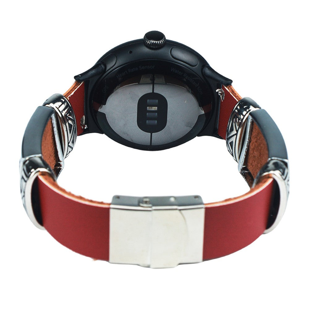 Google Pixel Watch / Watch 2 Replacement Strap Embossed Bracelets Watch Band - Reddish Brown#serie_2