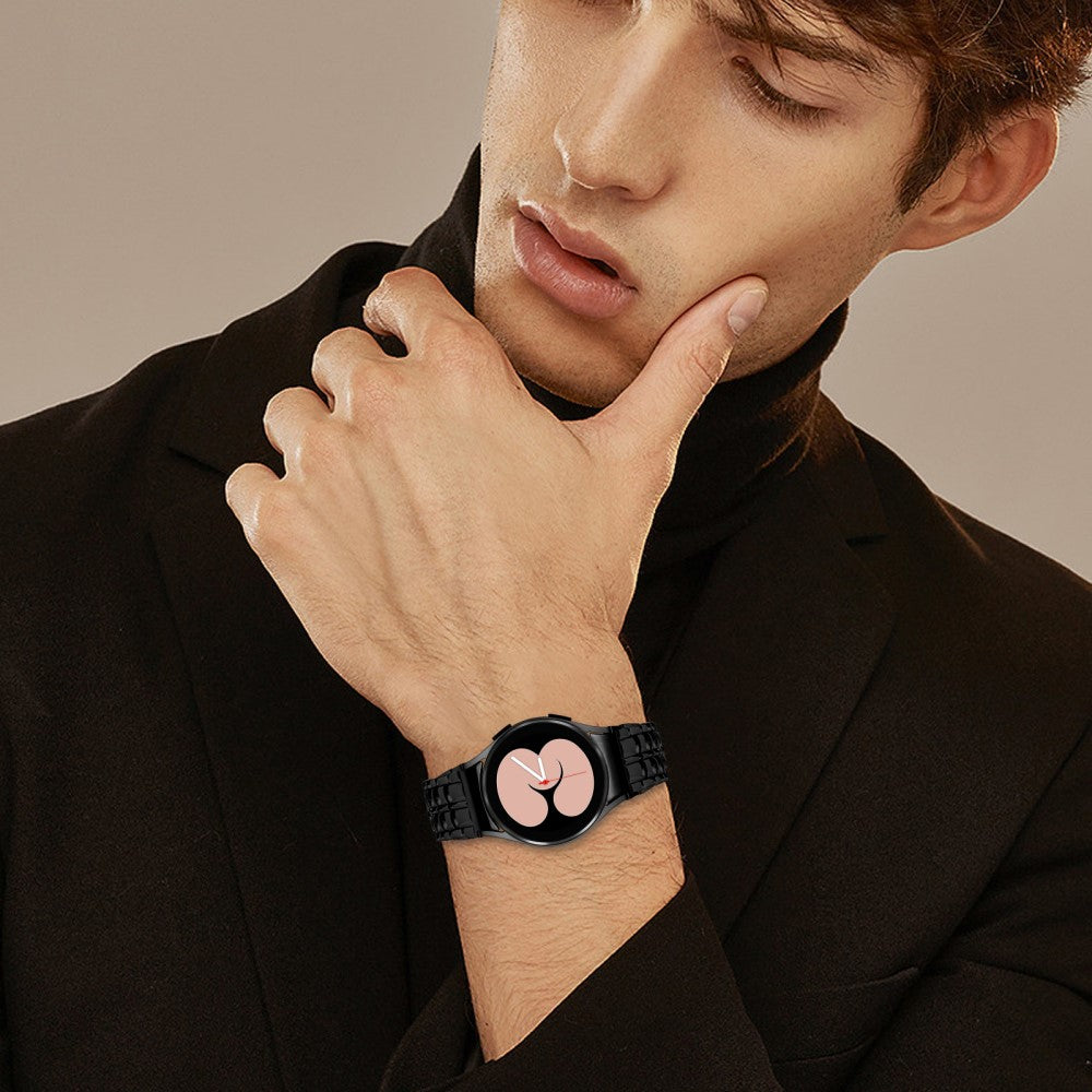 Samsung Galaxy Watch 5 Active / Watch 5 / Watch4 Buckle Closure Metal Smart Watch Replacement Strap - Black#serie_2