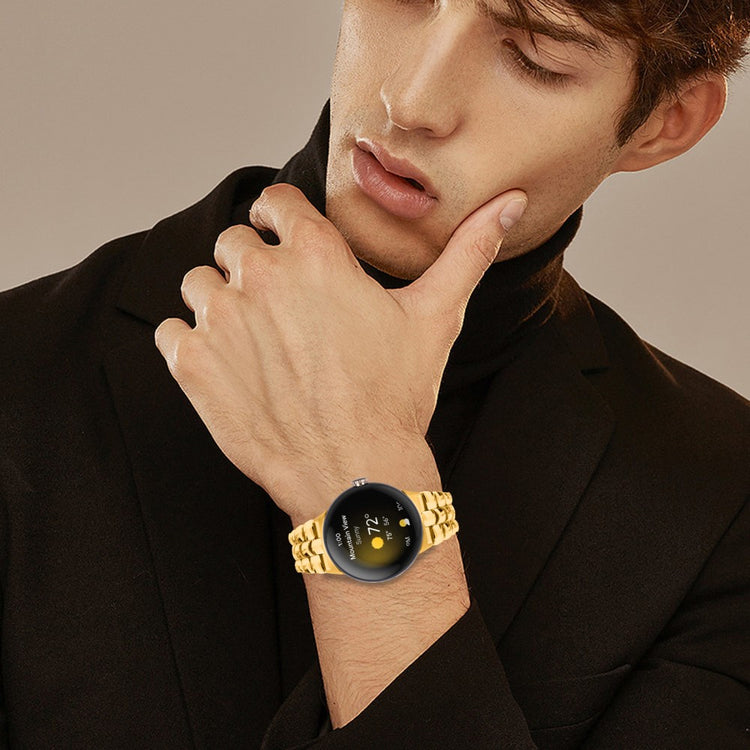 Google Pixel Watch / Watch 2 Fashion Alloy Watch Strap Replacement Wrist Band - Gold#serie_3