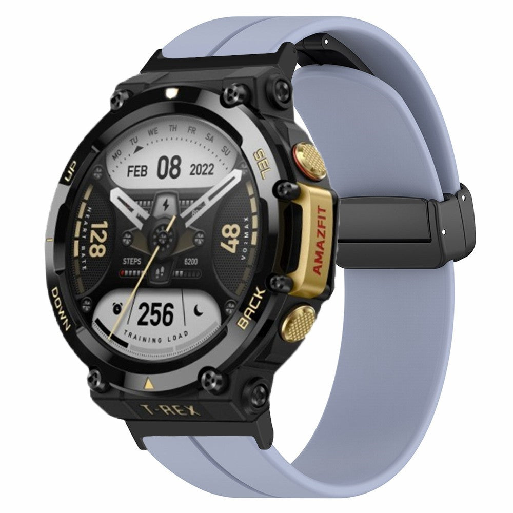 Huami Amazfit T-Rex 2 Silicone Watch Band Magnetic Folding Buckle Wrist Strap - Lavender Grey#serie_11