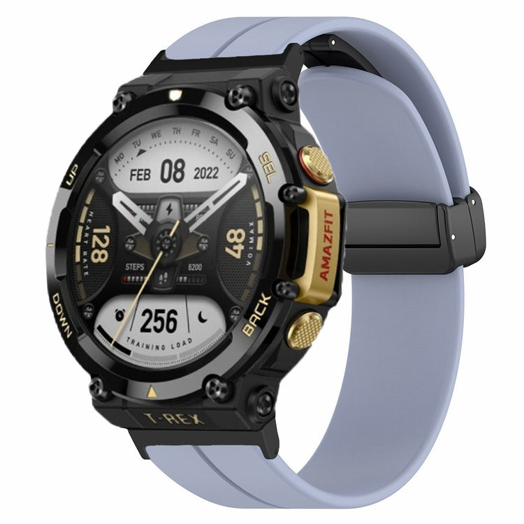 Huami Amazfit T-Rex 2 Silicone Watch Band Magnetic Folding Buckle Wrist Strap - Lavender Grey#serie_11