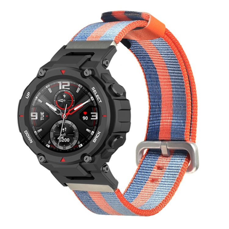 Huami Amazfit T-Rex / T-Rex Pro Canvas Watch Band Quick Release Watch Strap with Stainless Steel Buckle - Orange Blue#serie_1