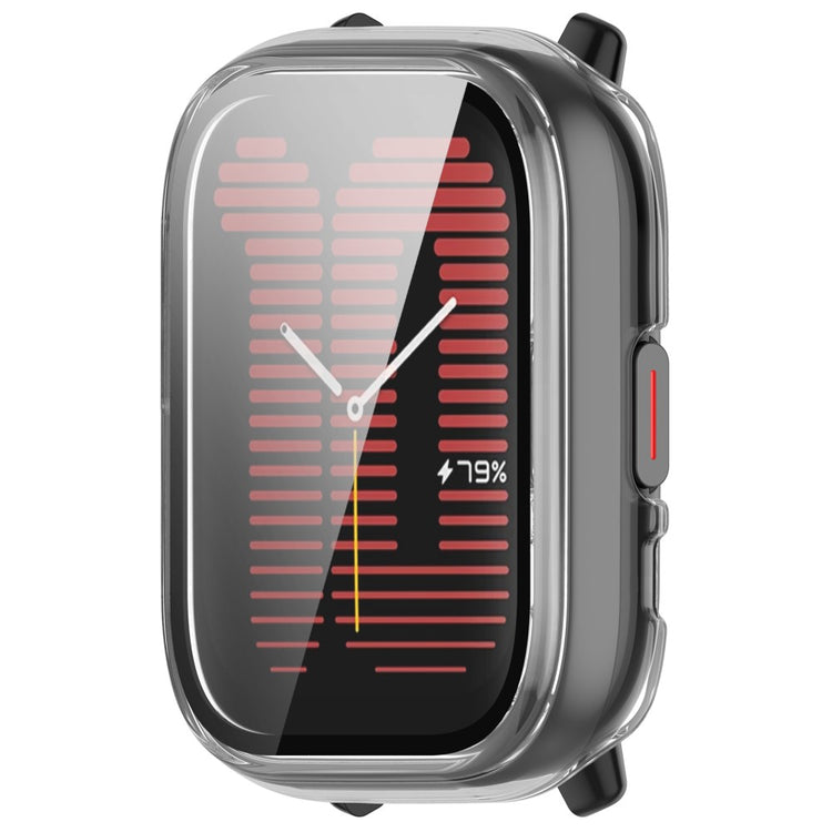 Rigtigt Godt Cover med Skærmbeskytter i Silikone og Glas passer til Amazfit Active - Gennemsigtig#serie_6