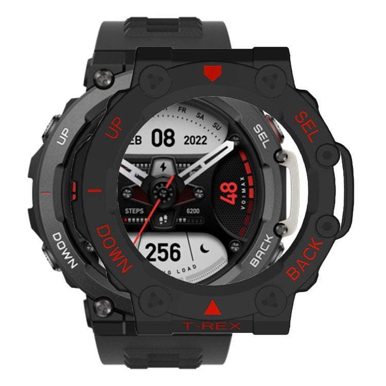 Huami Amazfit T-Rex 2 Watch Case Cover Quick Release Hard Watch Protective Case - Black / Red#serie_2