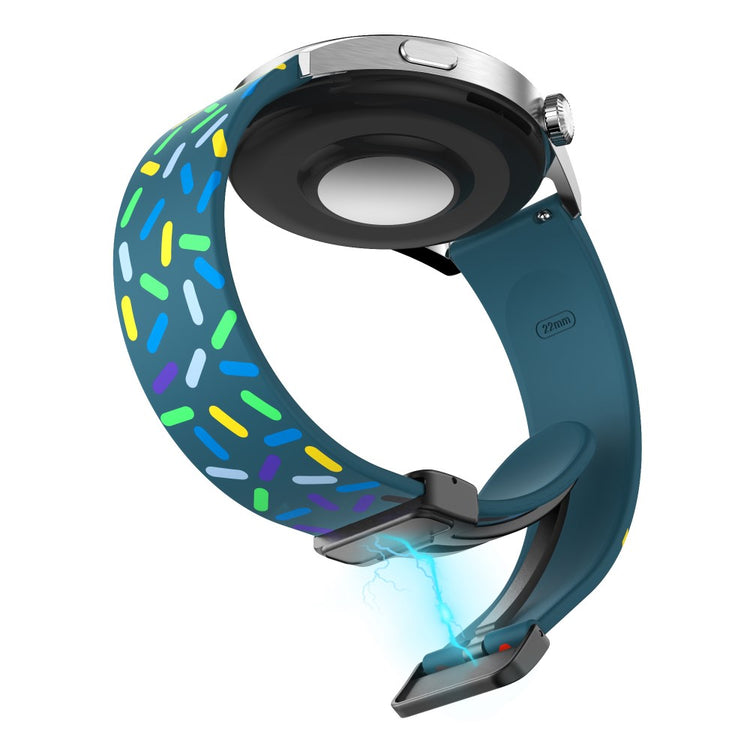 Super Holdbart Metal Og Silikone Universal Rem passer til Smartwatch - Grøn#serie_8