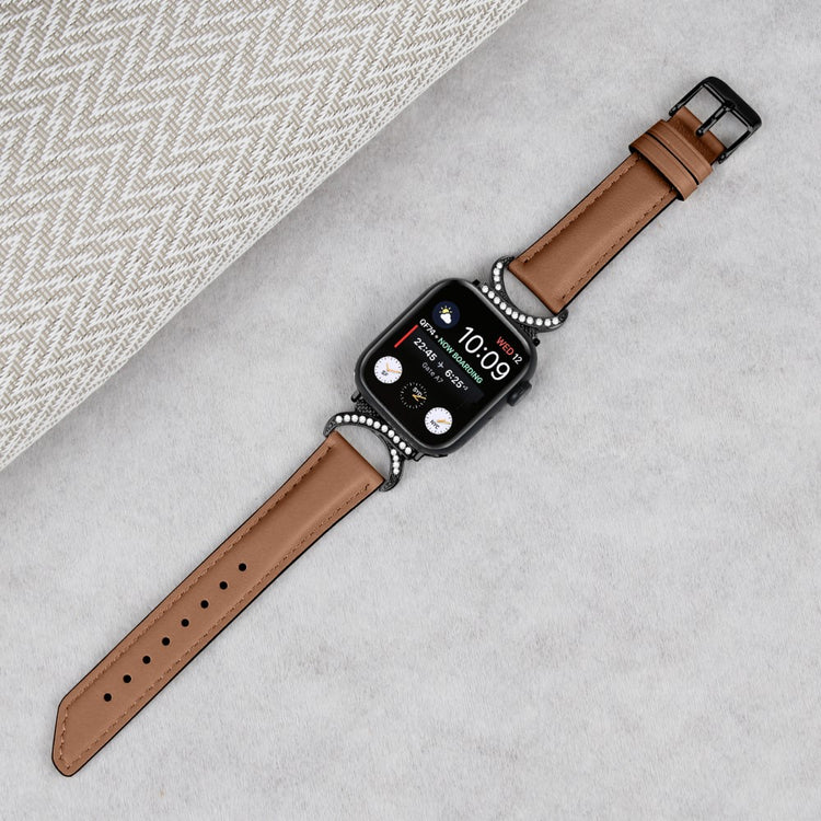 Helt Vildt Sejt Ægte Læder Universal Rem passer til Apple Smartwatch - Brun#serie_6