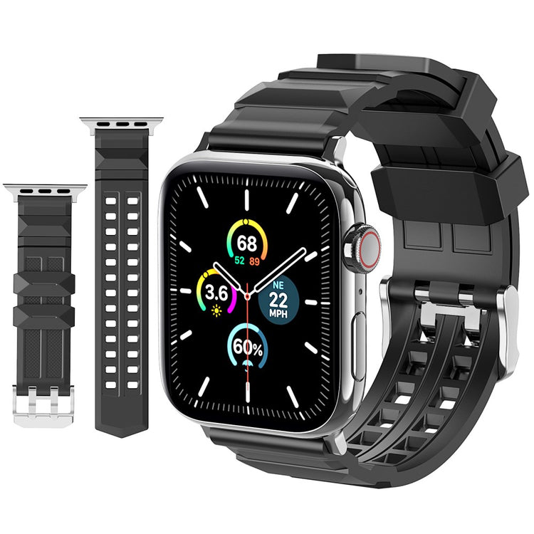 Meget Fed Silikone Universal Rem passer til Apple Smartwatch - Sort#serie_1