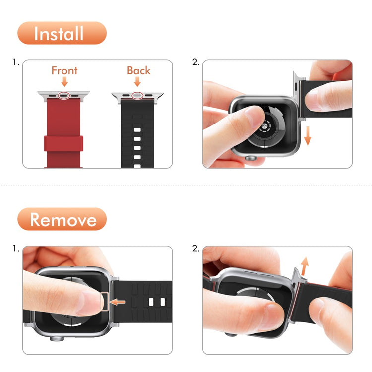 Vildt Godt Silikone Universal Rem passer til Apple Smartwatch - Rød#serie_2