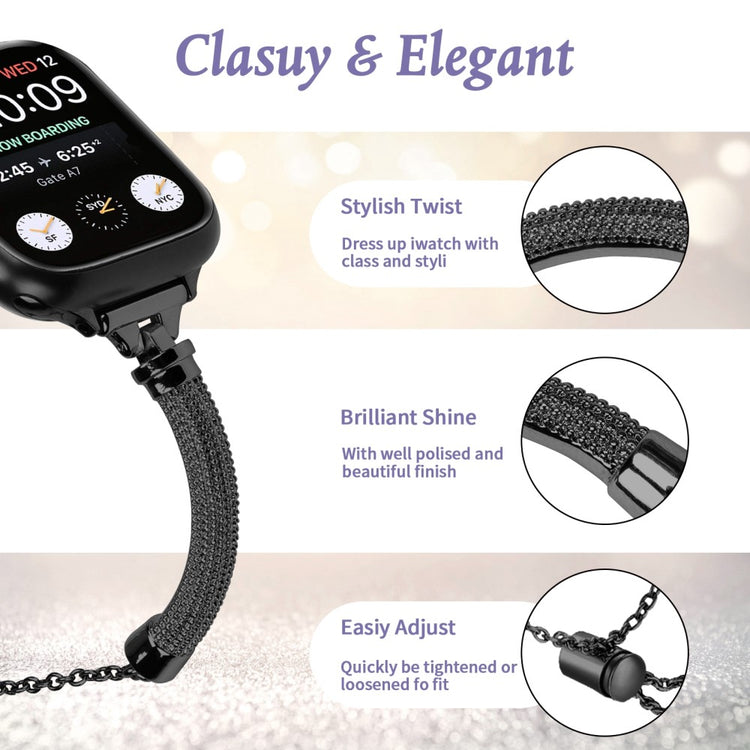 Rigtigt Fantastisk Metal Universal Rem passer til Apple Smartwatch - Sort#serie_1