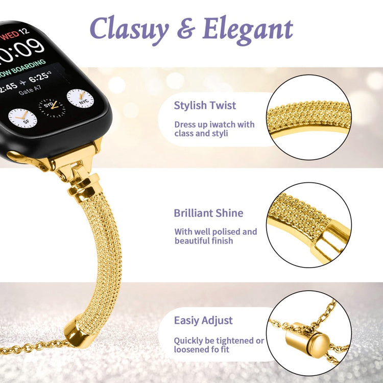 Rigtigt Fantastisk Metal Universal Rem passer til Apple Smartwatch - Guld#serie_2