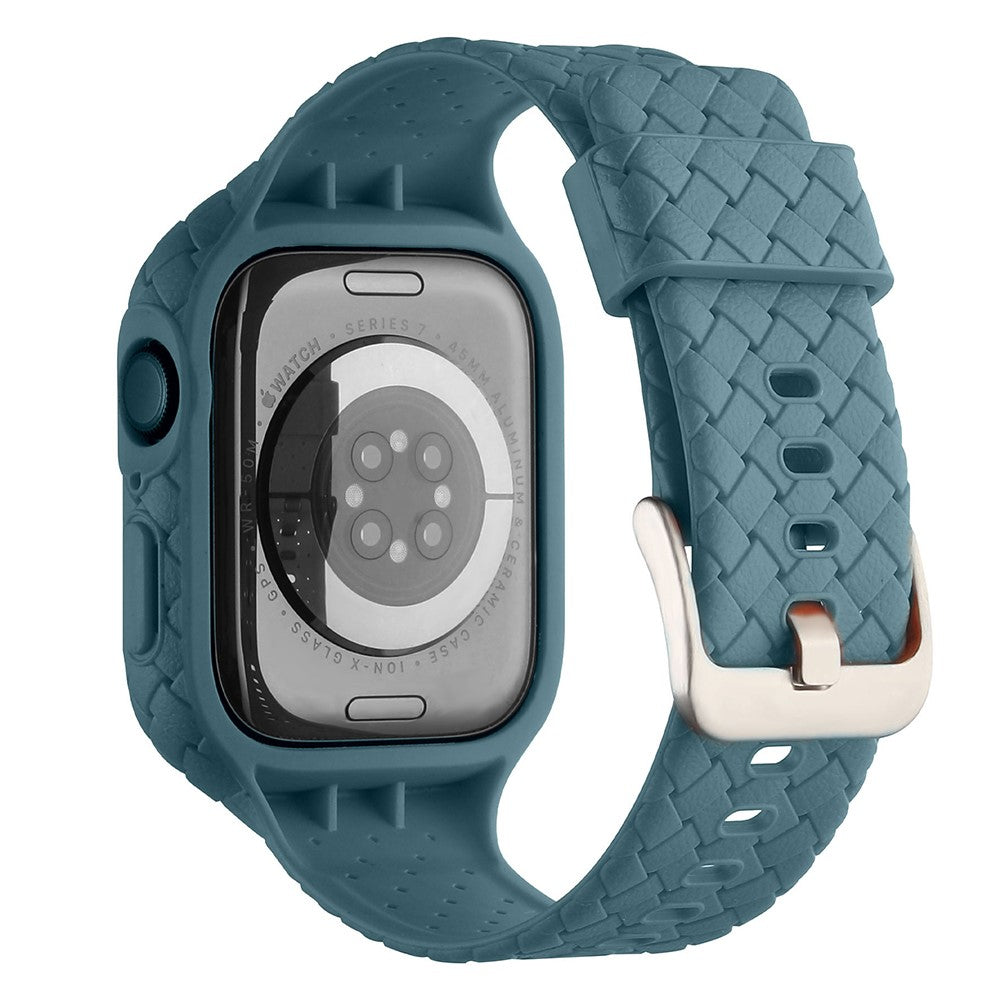Metal Og Silikone Universal Rem passer til Apple Watch Series 8 (45mm) / Apple Watch Series 7 45mm - BlĂĄ#serie_1