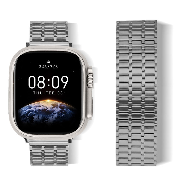Vildt Fed Metal Universal Rem passer til Apple Smartwatch - Sølv#serie_3