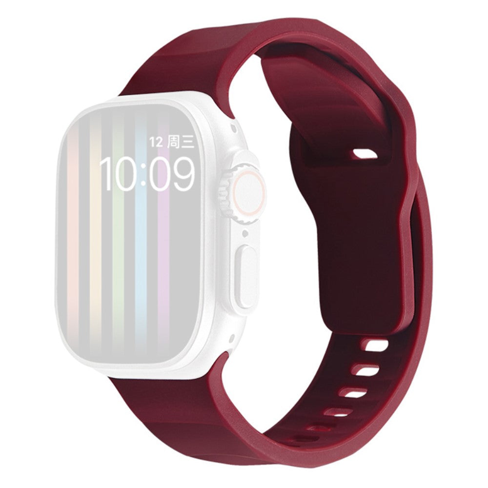 Apple Watch Series 9 41mm wavy style silicone strap - Wine Red#serie_1