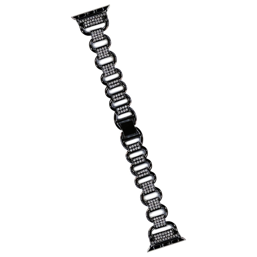 Apple Watch Series 9 41mm rhinestone décor metal strap - Black#serie_1