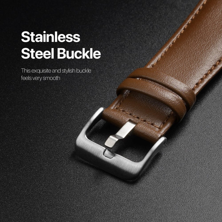 Skøn Metal Og Kunstlæder Universal Rem passer til Apple Smartwatch - Brun#serie_3