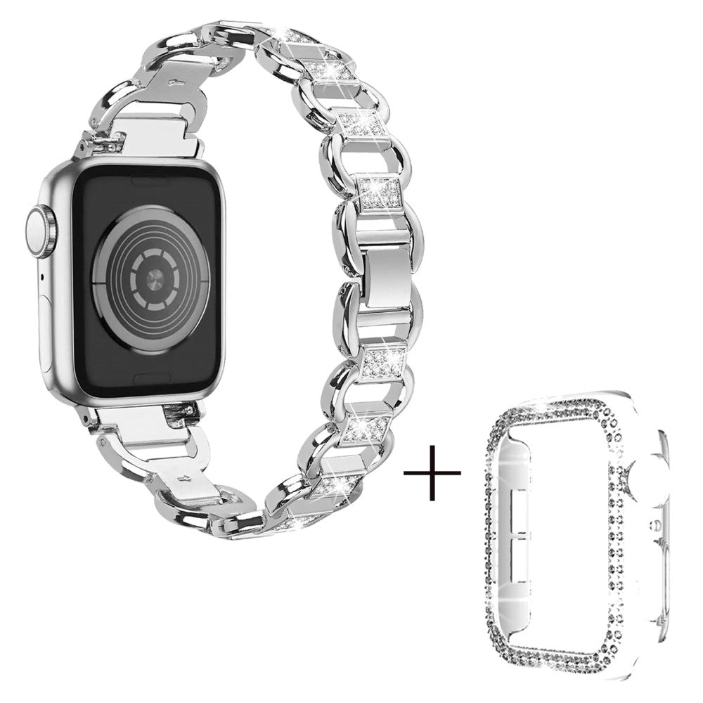 Apple Watch Series 3/2/1 38mm rhinestone décor alloy strap with transparent cover#serie_1