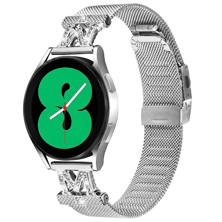 Vildt Fed Metal Og Rhinsten Universal Rem passer til Smartwatch - Sølv#serie_055