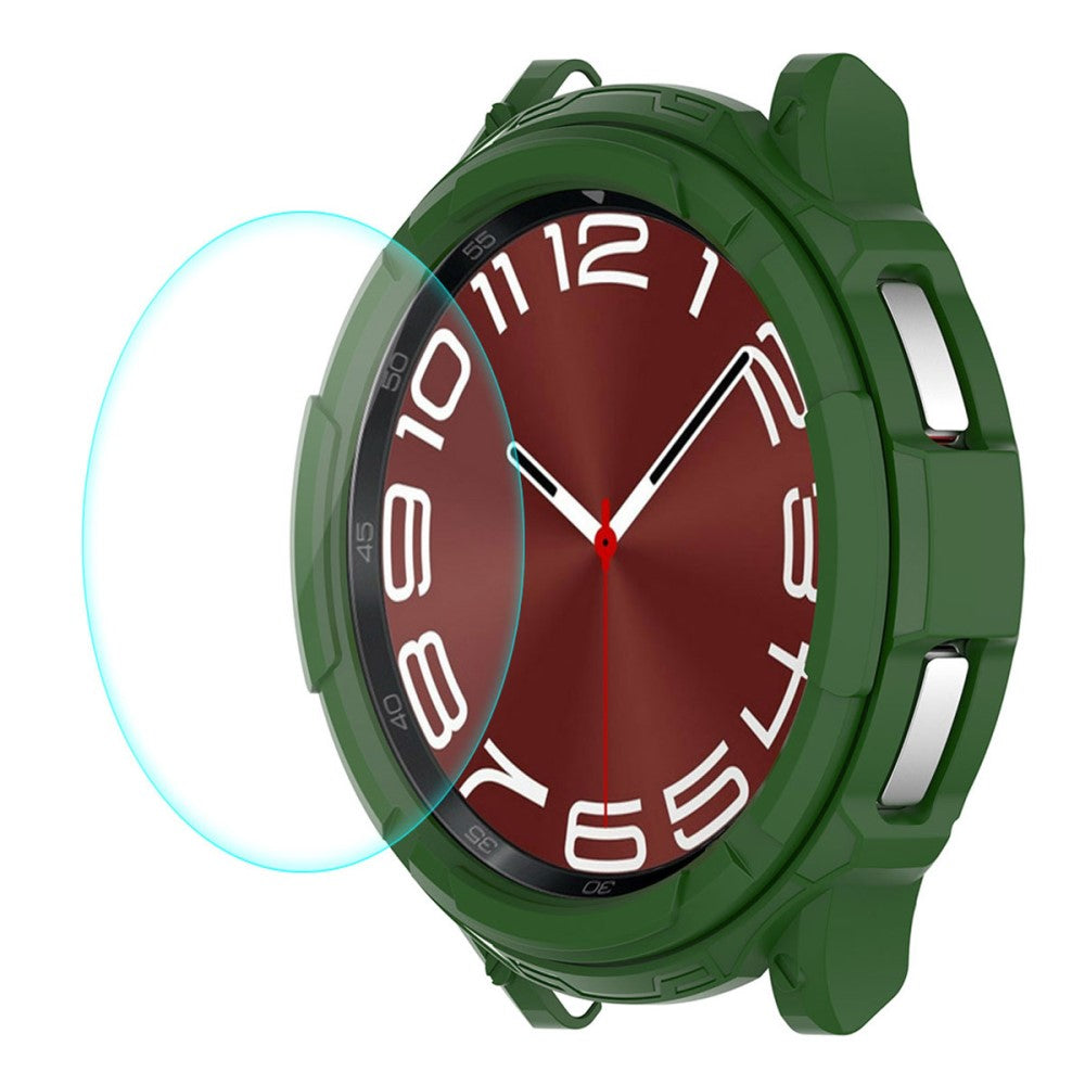 HAT PRINCE Samsung Galaxy Watch 6 Classic (43mm) hollow cover with 0.2mm tempered glass - Blackish Green#serie_3