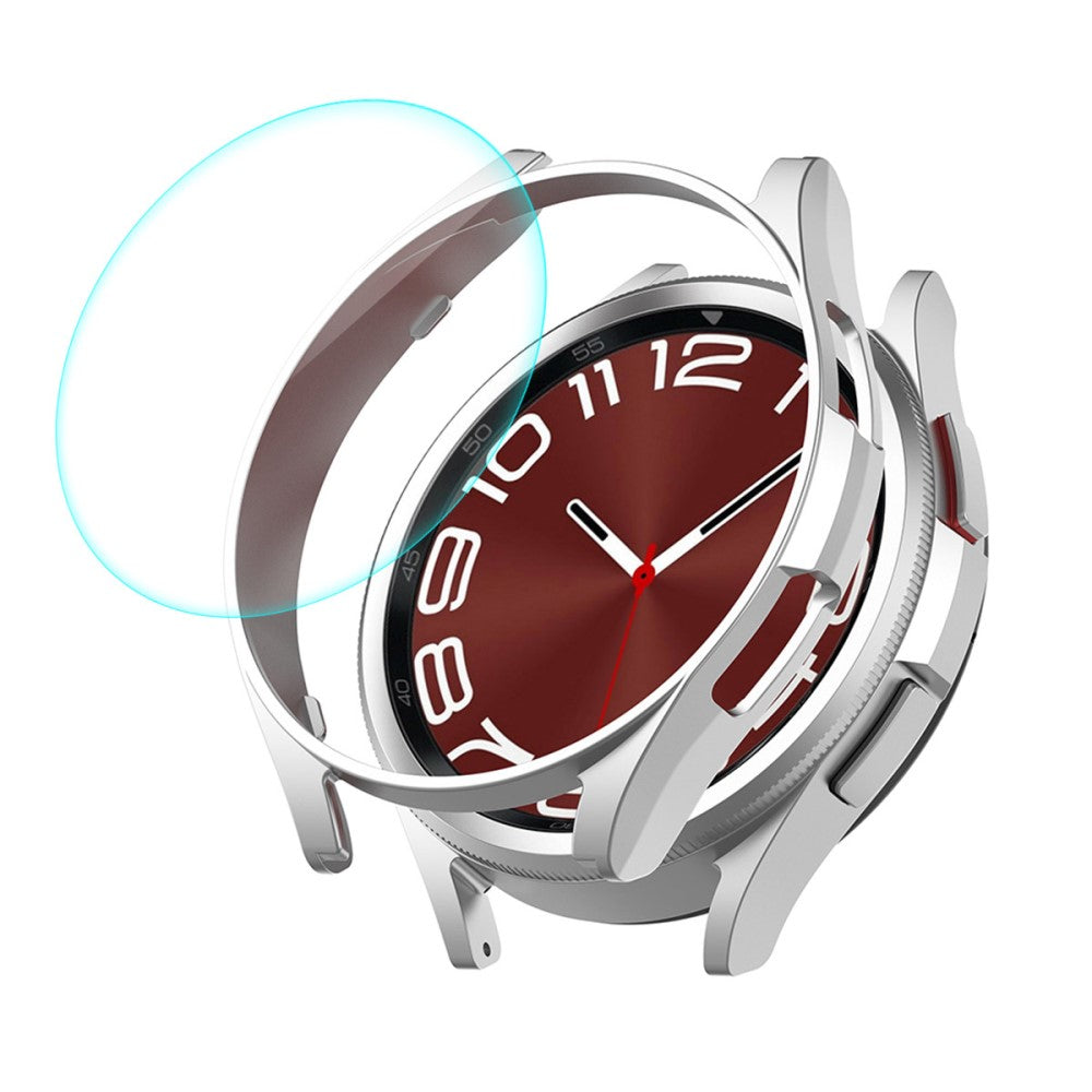 HAT PRINCE Samsung Galaxy Watch 6 Classic (43mm) electroplating cover with 0.2mm tempered glass - Silver#serie_2