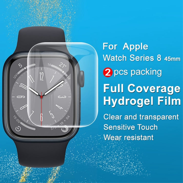 2stk Apple Watch Series 8 (45mm) / Apple Watch Series 7 45mm Silikone Skærmbeskytter - Gennemsigtig#serie_611