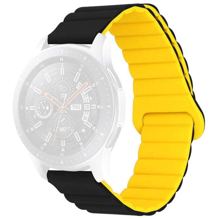 20mm Universal silicone watch strap - Black / Yellow#serie_3