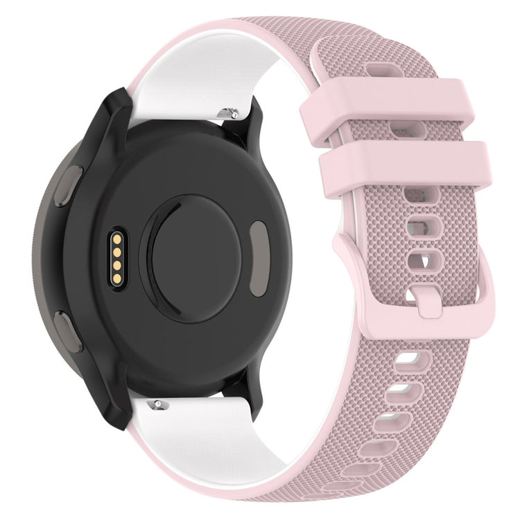 22mm Universal dual color silicone watch strap - Pink / White#serie_9