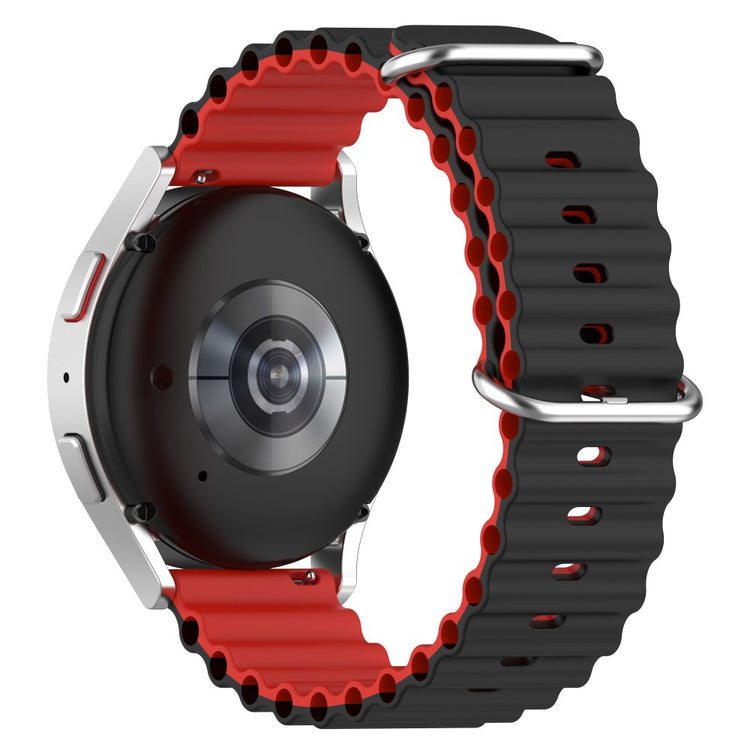20mm Universal dual color silicone watch strap - Black / Red#serie_5