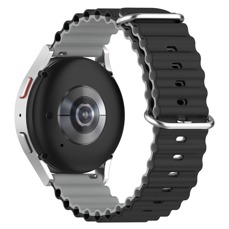 20mm Universal dual color silicone watch strap - Black / Grey#serie_7