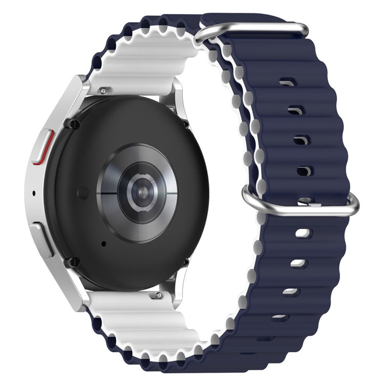 20mm Universal dual color silicone watch strap - Midnight Blue / White#serie_9