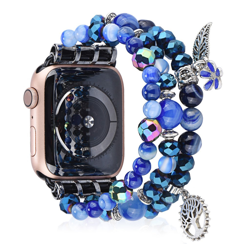 Rigtigt smuk Apple Watch Series 7 41mm Rhinsten Rem - BlĂĄ#serie_124