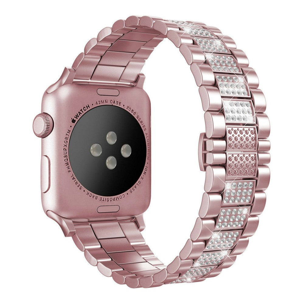 Rigtigt kønt Universal Apple Metal og Rhinsten Rem - Pink#serie_1