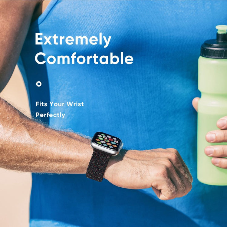 Slidstærk Universal Apple Stof Urrem - Sort#serie_1