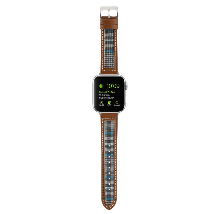 Flot Kunstlæder Og Nylon Universal Rem passer til Apple Smartwatch - Blå#serie_1