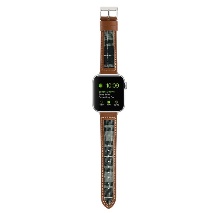 Flot Kunstlæder Og Nylon Universal Rem passer til Apple Smartwatch - Grøn#serie_2