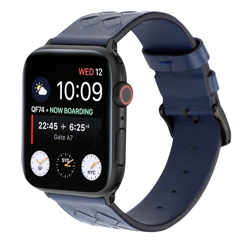 Helt vildt hårdfør Apple Watch Series 4 40mm Ægte læder Rem - Blå#serie_1