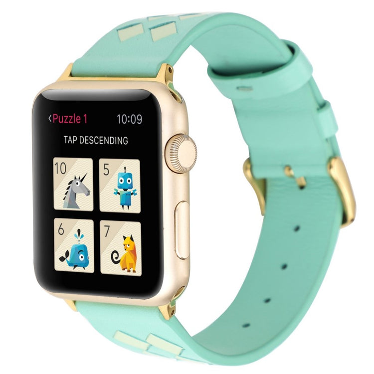 Helt vildt hårdfør Apple Watch Series 4 40mm Ægte læder Rem - Grøn#serie_8