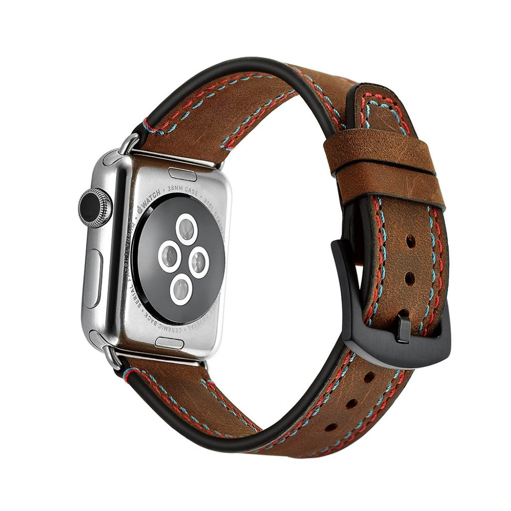 Apple Watch Series 5 44mm / Apple Watch 44mm Ægte læder Rem - Brun#serie_060