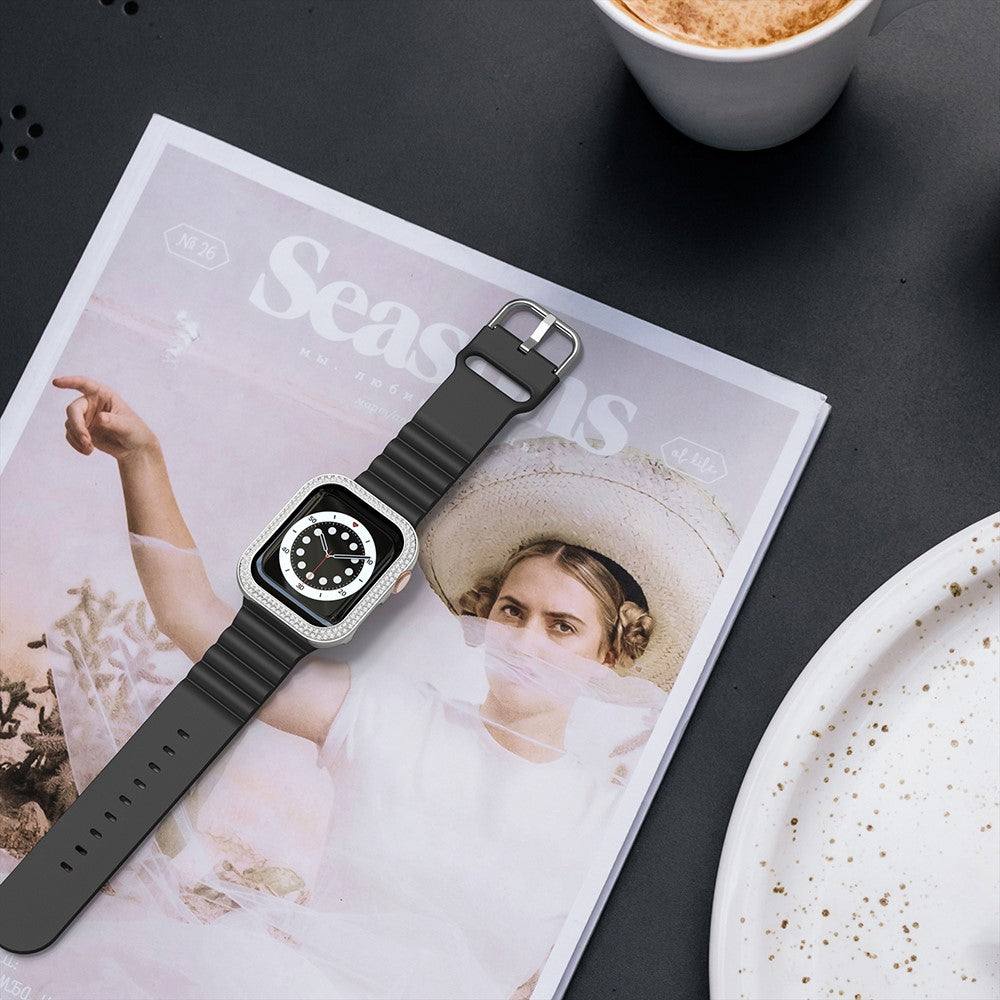 Universal Apple  Metal og Rhinsten Bumper  - Sølv#serie_120