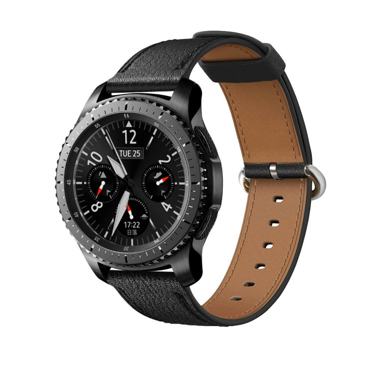 Samsung Gear S3 / Samsung Gear S3 Frontier Ægte læder Rem - Sort#serie_1