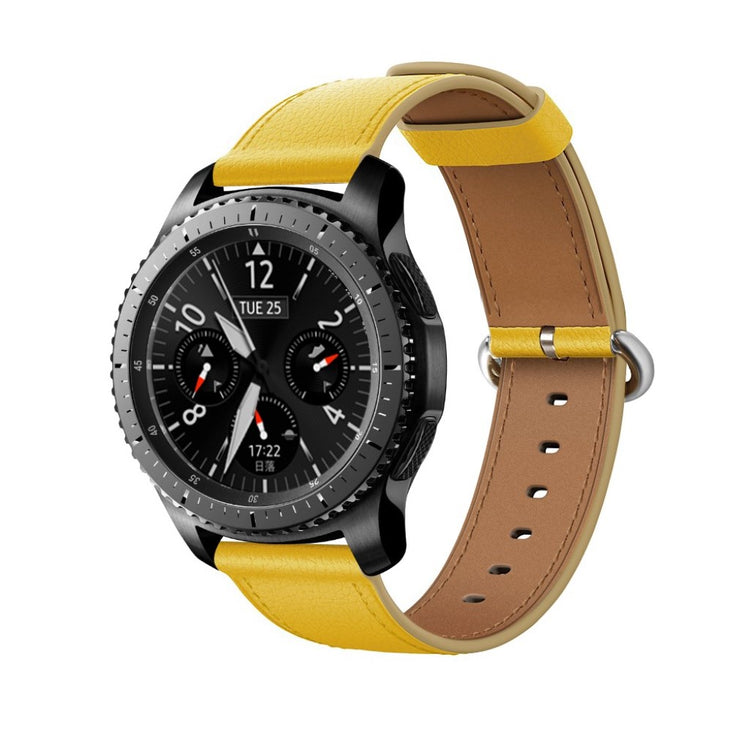 Samsung Gear S3 / Samsung Gear S3 Frontier Ægte læder Rem - Gul#serie_2