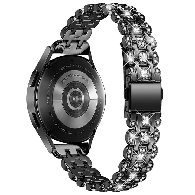 Samsung Galaxy Watch 3 (41mm) / Samsung Galaxy Watch (42mm) Metal og  Rhinsten Urrem - Sort#serie_2