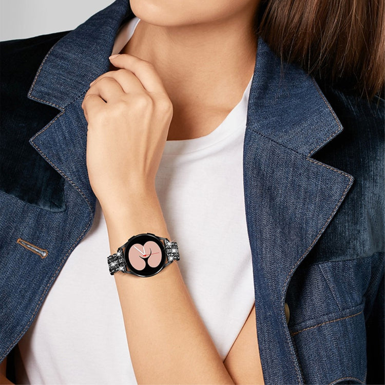 Samsung Galaxy Watch 3 (41mm) / Samsung Galaxy Watch (42mm) Metal og  Rhinsten Urrem - Sort#serie_2