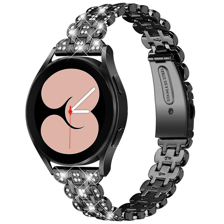 Samsung Galaxy Watch 3 (41mm) / Samsung Galaxy Watch (42mm) Metal og Rhinsten Rem - Sort#serie_2
