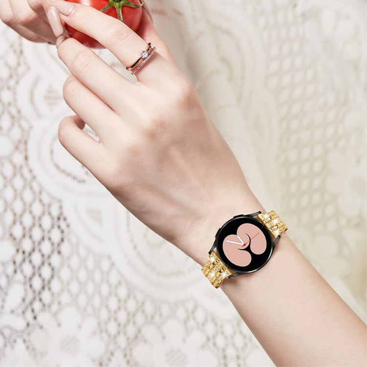 Samsung Galaxy Watch 3 (41mm) / Samsung Galaxy Watch (42mm) Metal og  Rhinsten Urrem - Guld#serie_3